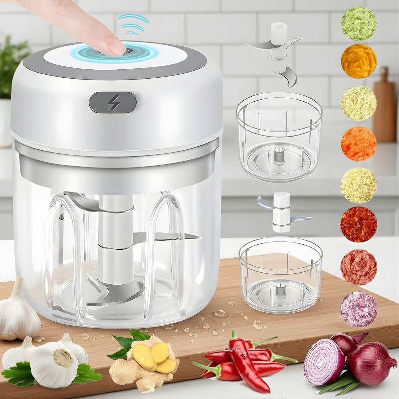 USB Rechargeable Mini Electric Food Chopper – 250ml/ 100ml Kitchen Processor