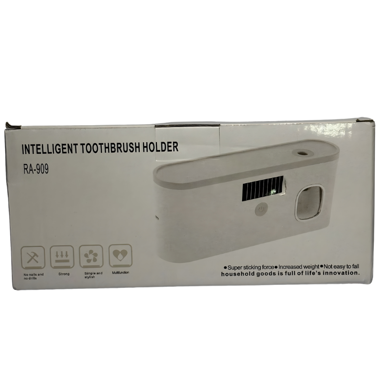 Smart Toothbrush Sanitizer + Toothpaste Dispenser — All-in-One Bathroom Organizer