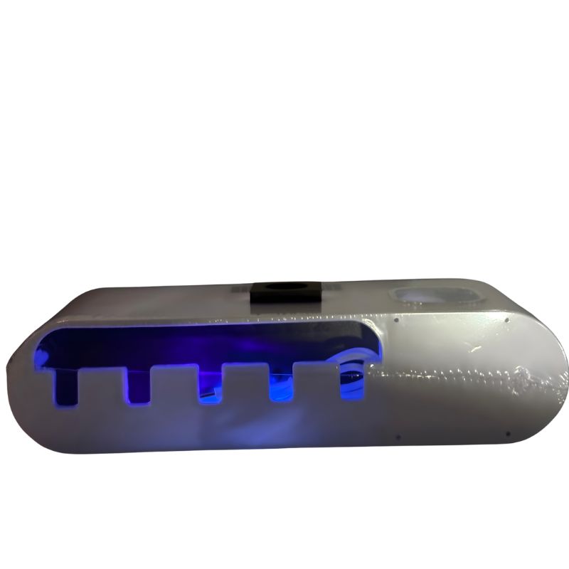 Smart Toothbrush Sanitizer + Toothpaste Dispenser — All-in-One Bathroom Organizer