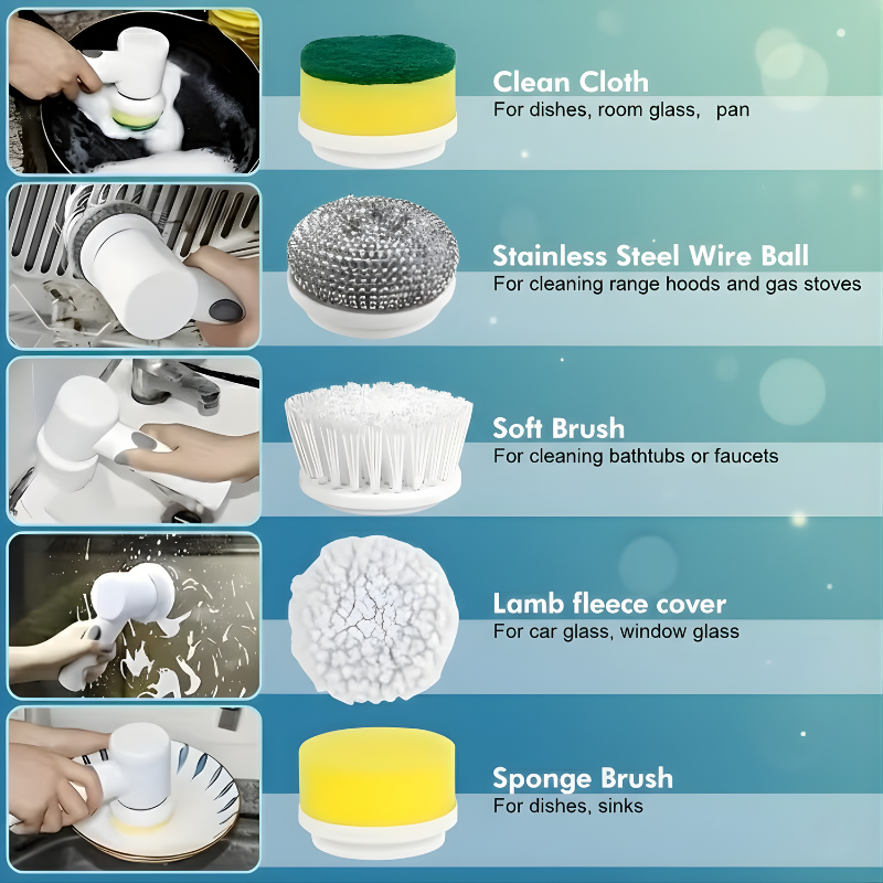 Cordless Electric Spin Cleaner – Powerful Scrubber for Dishes, Sinks & Surfaces