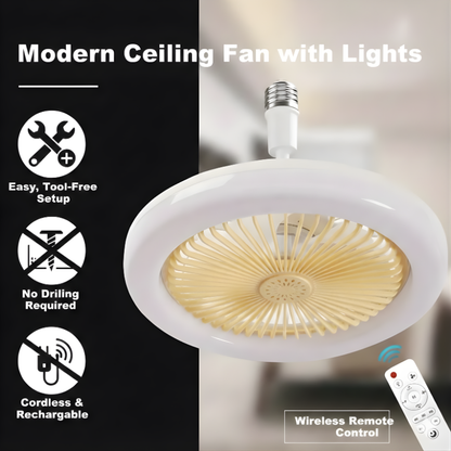 Ceiling Fan Light with Remote Control – Easy Install LED Fan Light